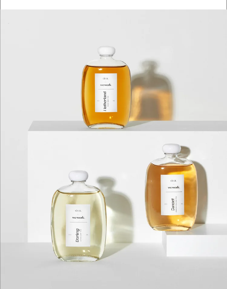 Homemade fruit wine empty wine bottle milk tea bottle glass frosted beverage sealed small white wine bottle