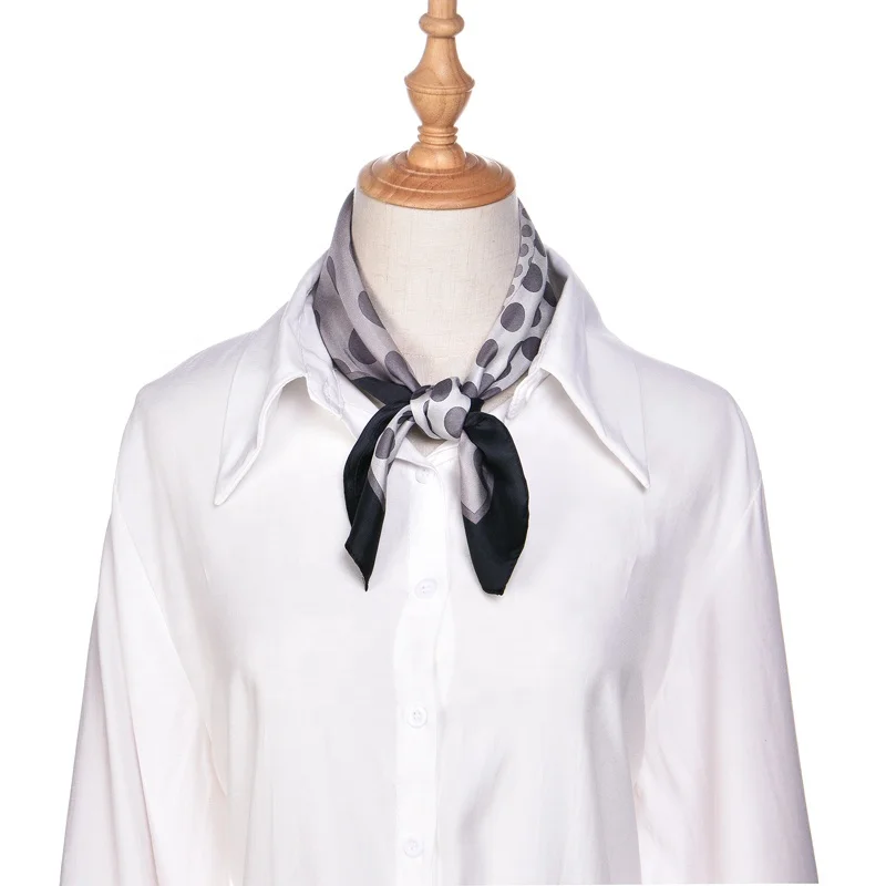 2022 Wholesale High Quality Silk Scarf Satin Small Silk Scarf Printing Charmeuse Satin Scarves for Women