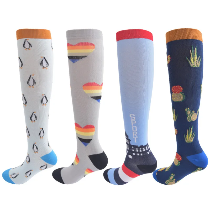 Graduated Thigh High Compression Sock Women Men Sport Custom Compression Sock Medical Sublimation Compression Sock Manufacturer