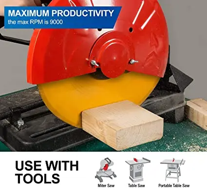 Professional Abrasive Saw Blade 10 Inch Miter Saw Blades 50-Teeth Crosscutting Ripping Tico Carbide Cutting Saw Blades for Table