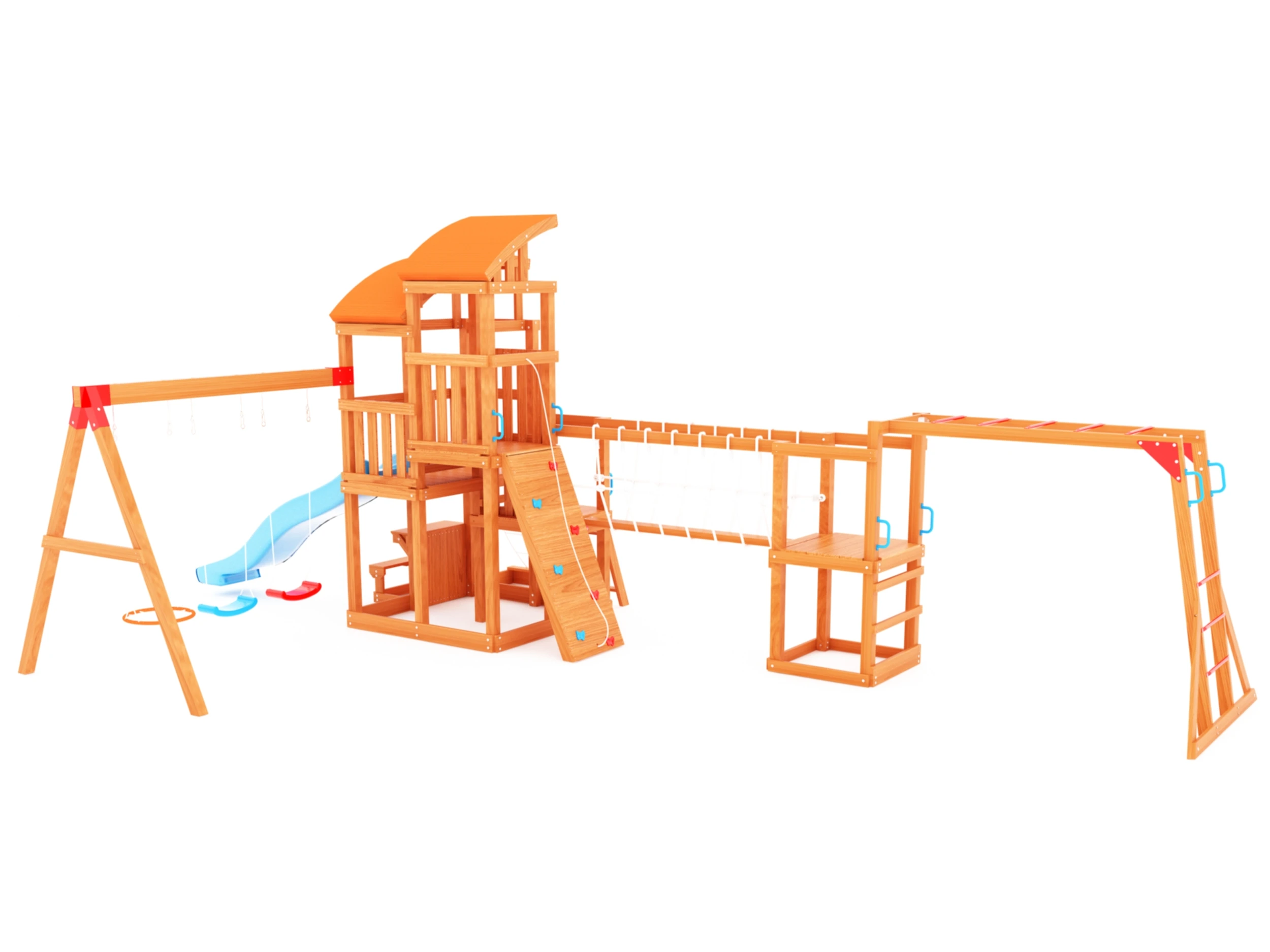 Backyard Real Wood Advantures China Cedar Outdoor Wooden Children Swing Set Playground Outdoor