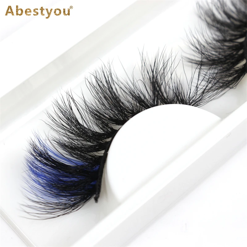 Abestyou Free Sample Factory Price 18Mm Real Mink Colored Lash Trays Colorful Mink Lashes Color Eyelashes Mink