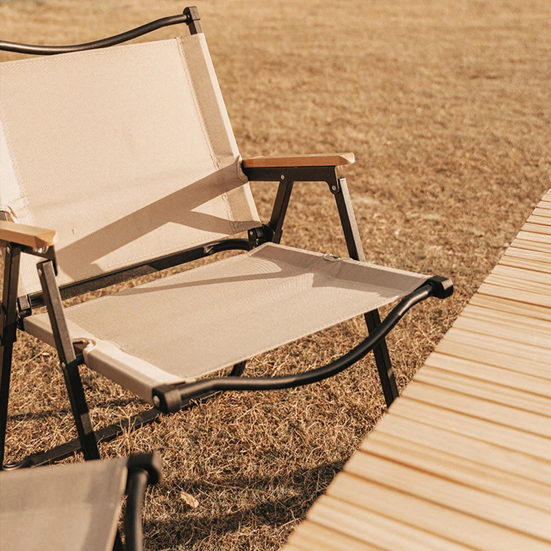 JSJM Outdoor Travel Folding Chair Portable Backrest Camping Chair Wooden Fishing Folding Chair