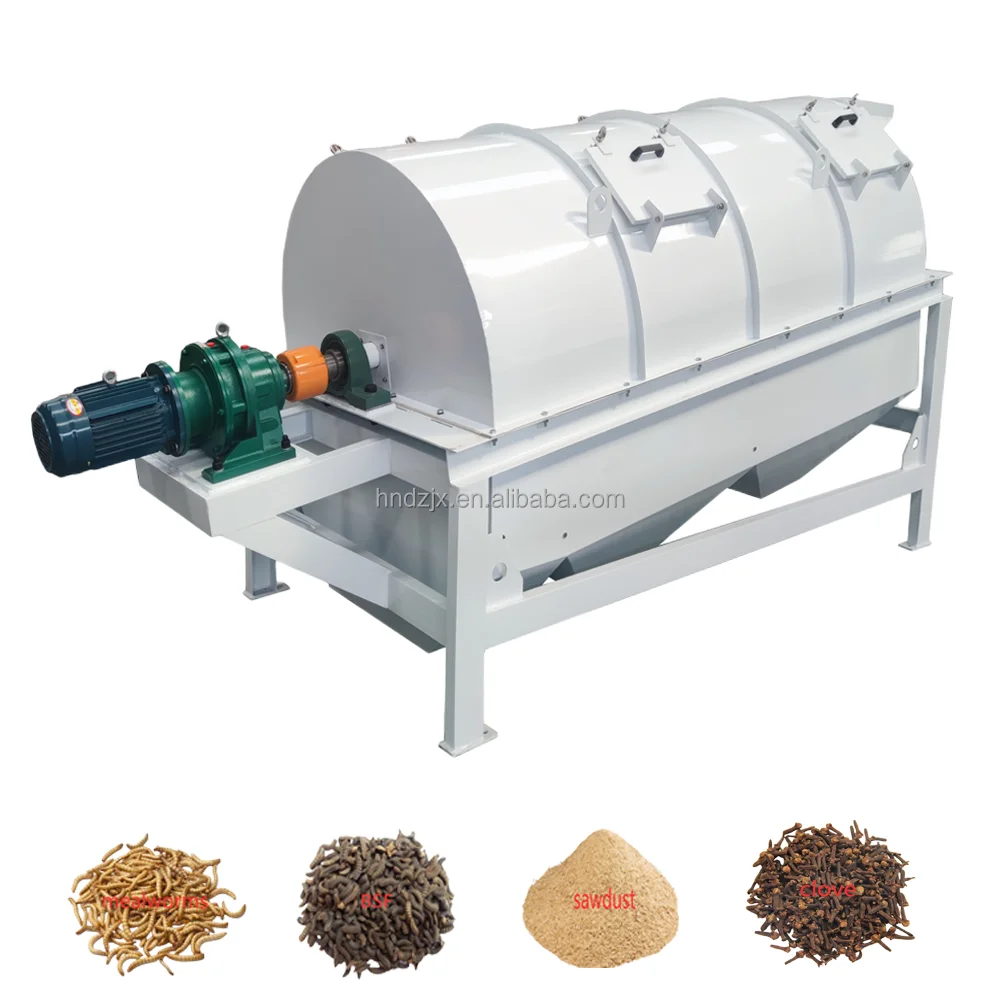 DZJX Closed shaftless stainless steel food sieve machine rotary drum sieve machine for clean sesame food