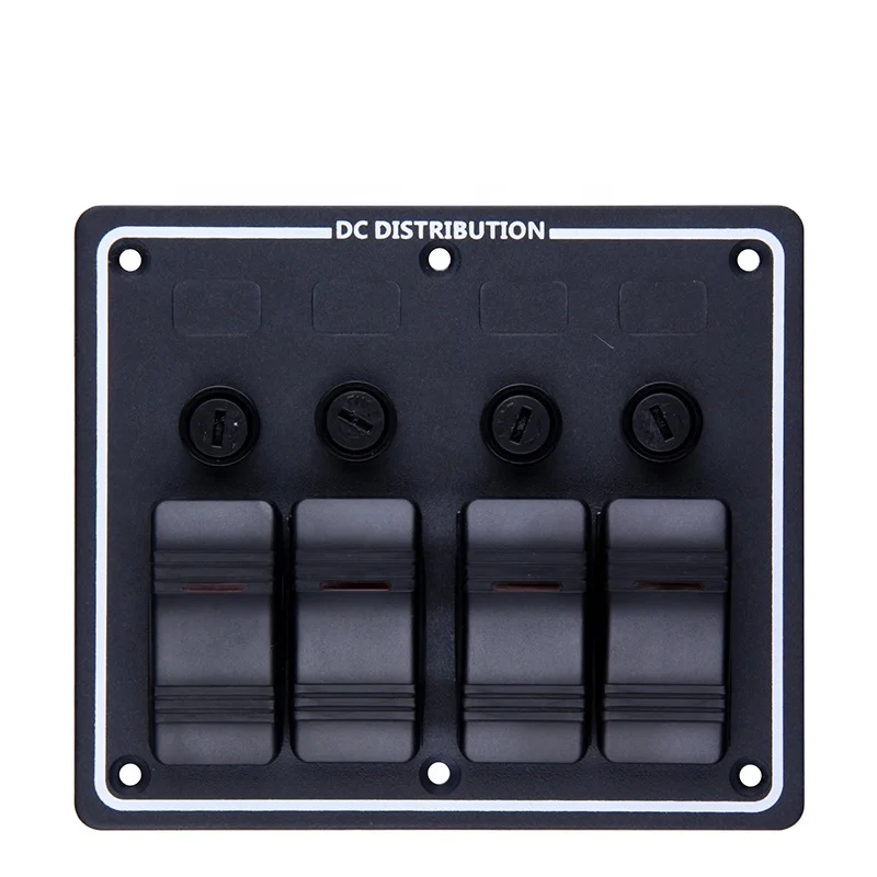 12/24v  Aluminum LED Rocker switch panel Waterproof Splash  Circuit Breaker 12 volt light Switch Panel for Marine motorbike car