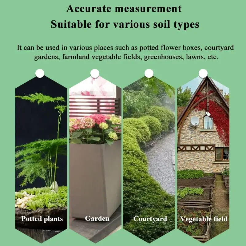 Tuya ZigBee App Connection Wireless 2 in 1 Design IP67 Soil Temperature Humidity Detector For Plants Monitoring