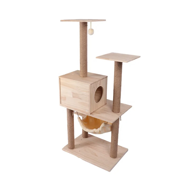 Luxury adult cat tower tree wood toy
