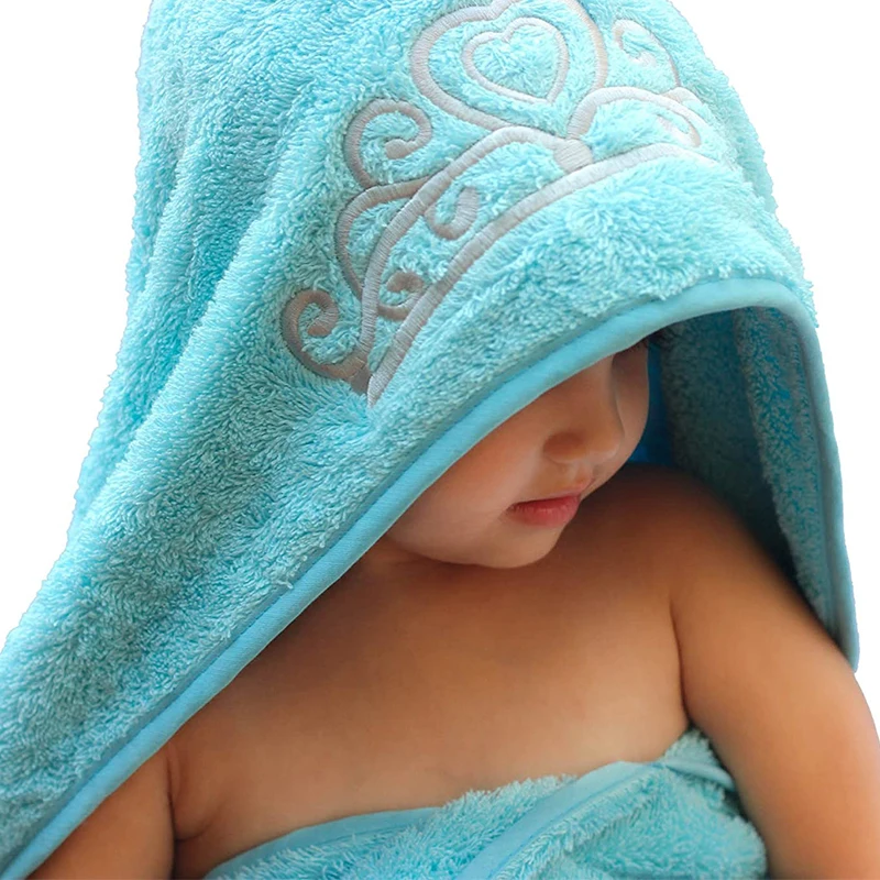 100% cotton baby hooded towel embroidered to be a princess