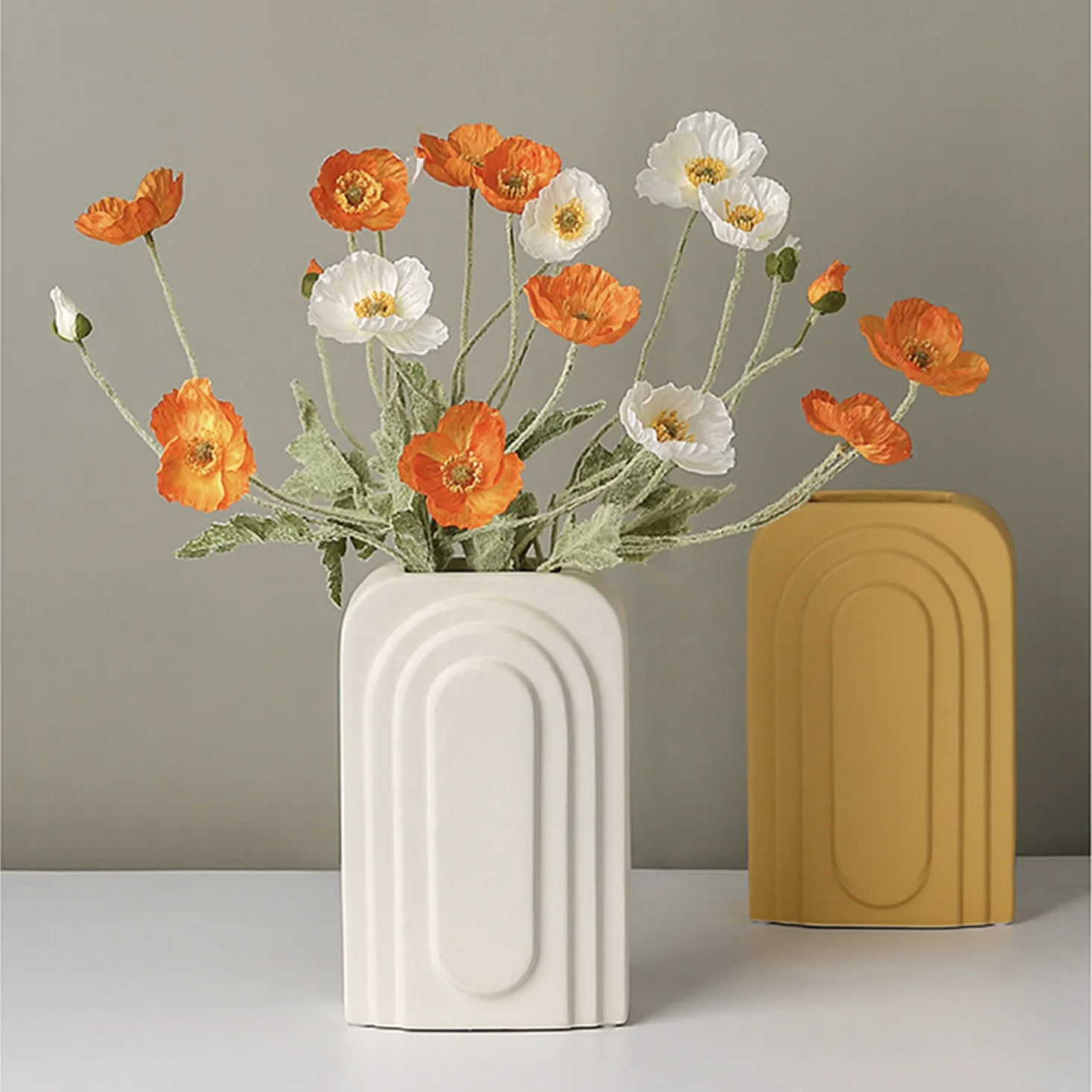 Vintage designer geometry irregular Ceramic vase wedding centerpiece clay art home decor vase