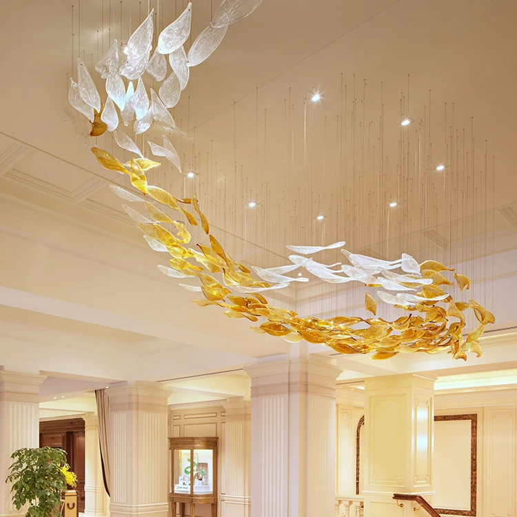 Factory Direct Sale Luxury Custom KTV Hall Hotel Indoor Modern LED Decorative Crystal Pendant Lamp