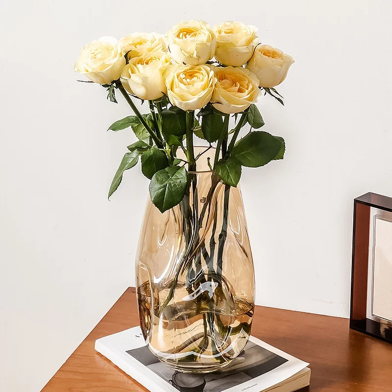 Hot Sales transparent mini crystal clear Glass flower Vase for wedding decor