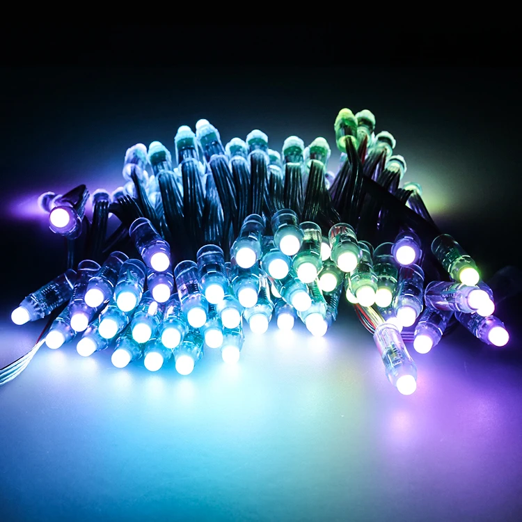 SHIJI Outdoor Full Color 12V 2811 12mm Round Led Pixel GS8208 Break Point Resume Led String Light Christmas Lights