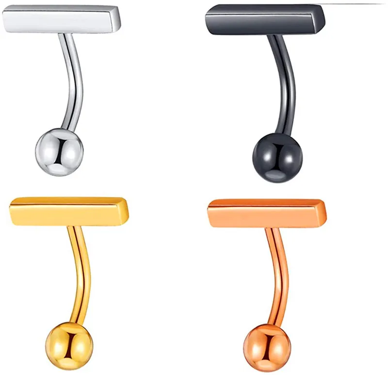 Eico Simple Daily Style 18k Gold Plated 316L Stainless Steel Belly Button Rings Surgical Steel Women Piercing Jewelry