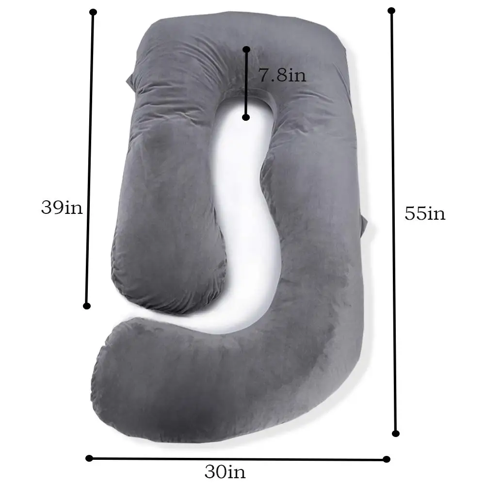 Soft Pregnancy Pillow with Jersey Cover for Head Neck Belly Support