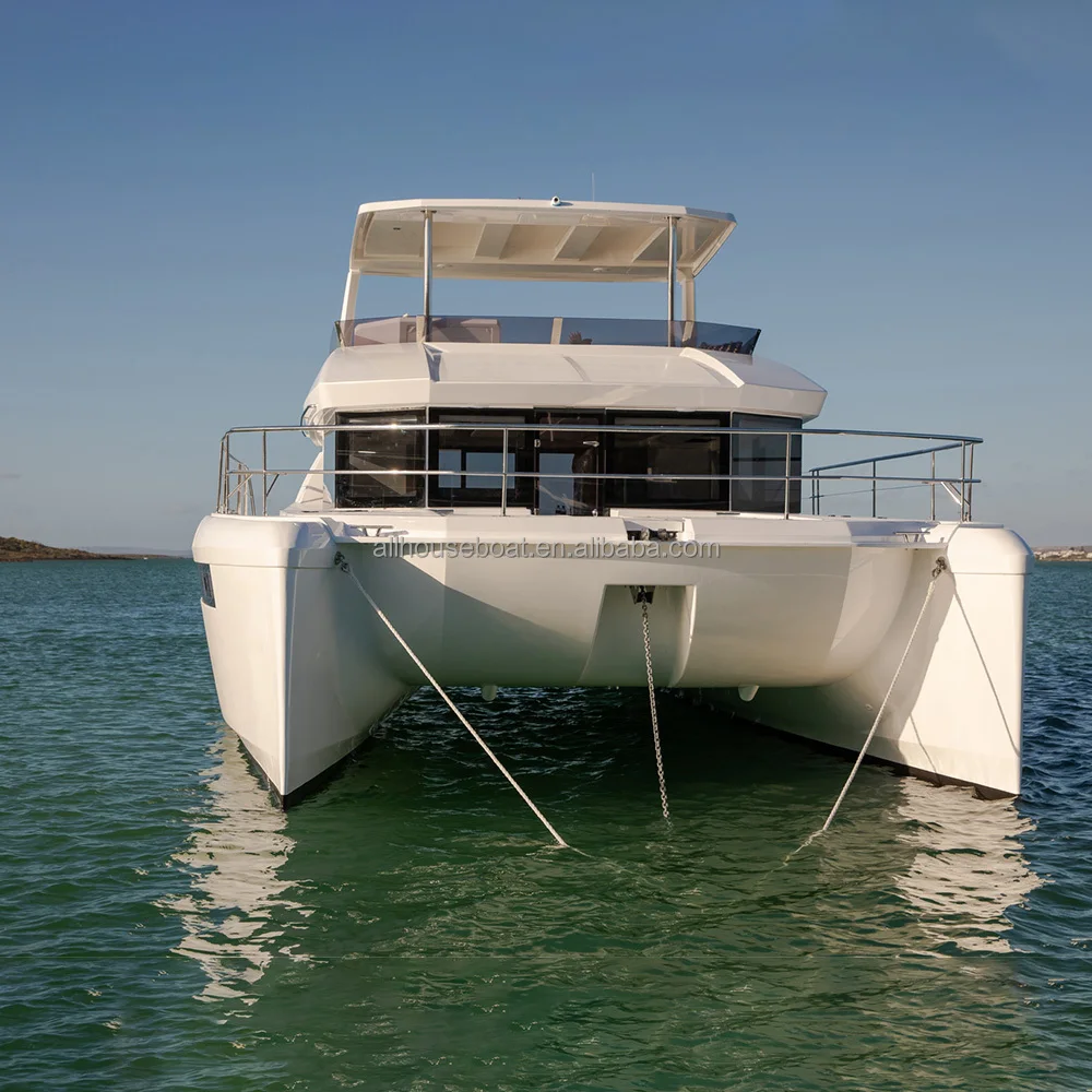 Luxury Yacht 13m Aluminum Fishing Boat Catamaran House Boat for Sale