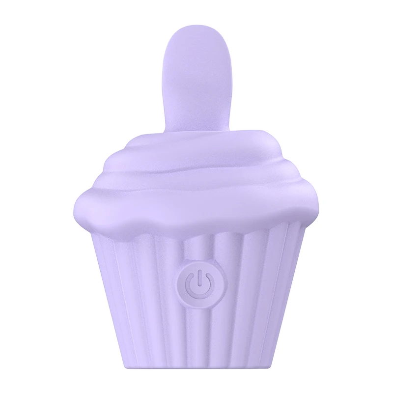 New design TYPE-C rechargeable purple Ice cream shape tongue vibrator