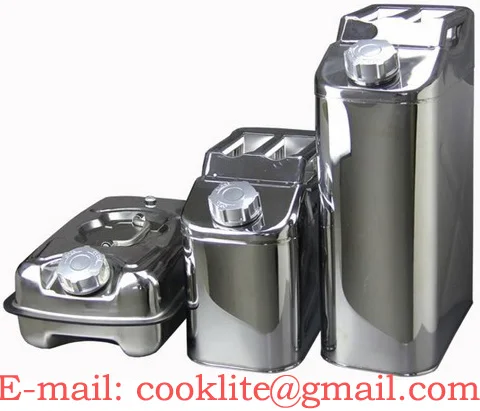 Stainless Steel Gasoline Diesel Jerry Can 30 Liter Oil Fuel Water Tank
