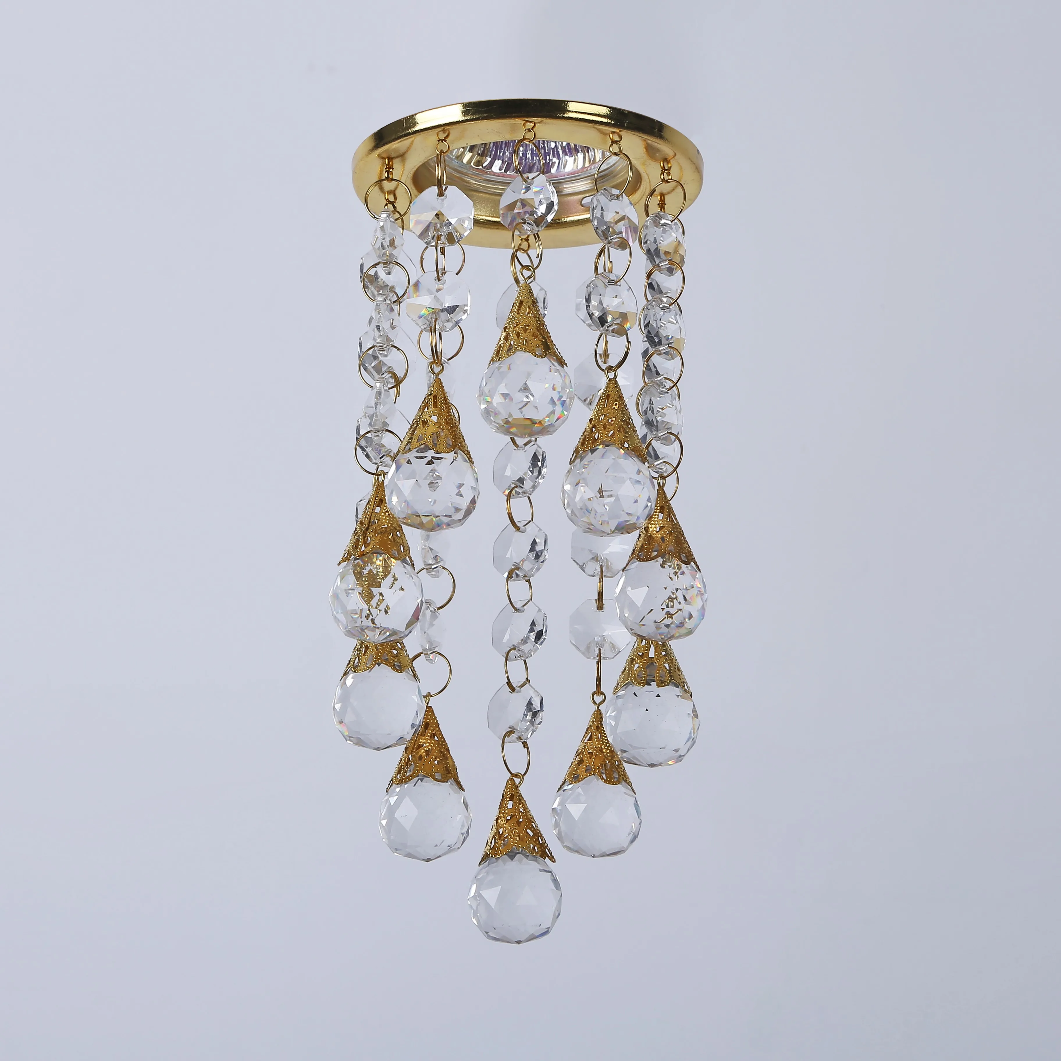 Mini crystal ceiling lights beads connected lamp GU10/MR16 recessed spot light