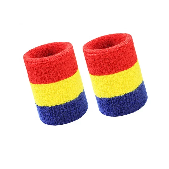 Table Tennis Badminton Cotton Basketball Golf Bowling Running Sport Gym Rainbow Compression Towel Wristbands Bulk Sweatbands