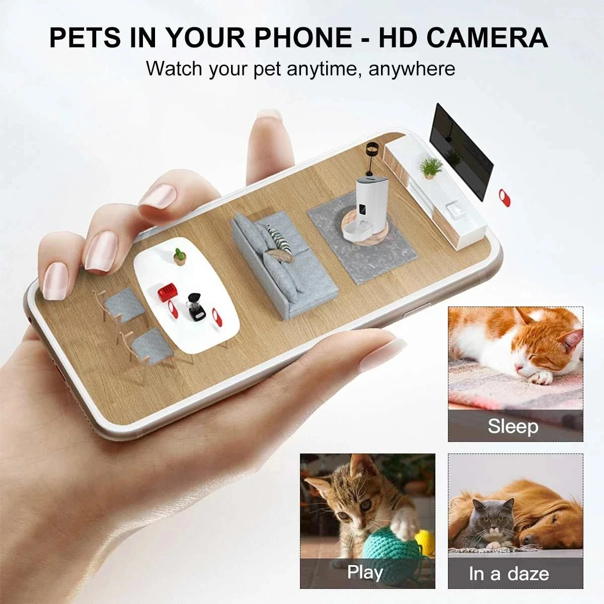 7L/9L Smart Automatic Pet Feeder HD Camera Pet Dog Cat Food Dispenser APP Control Timing Feeding Feeder