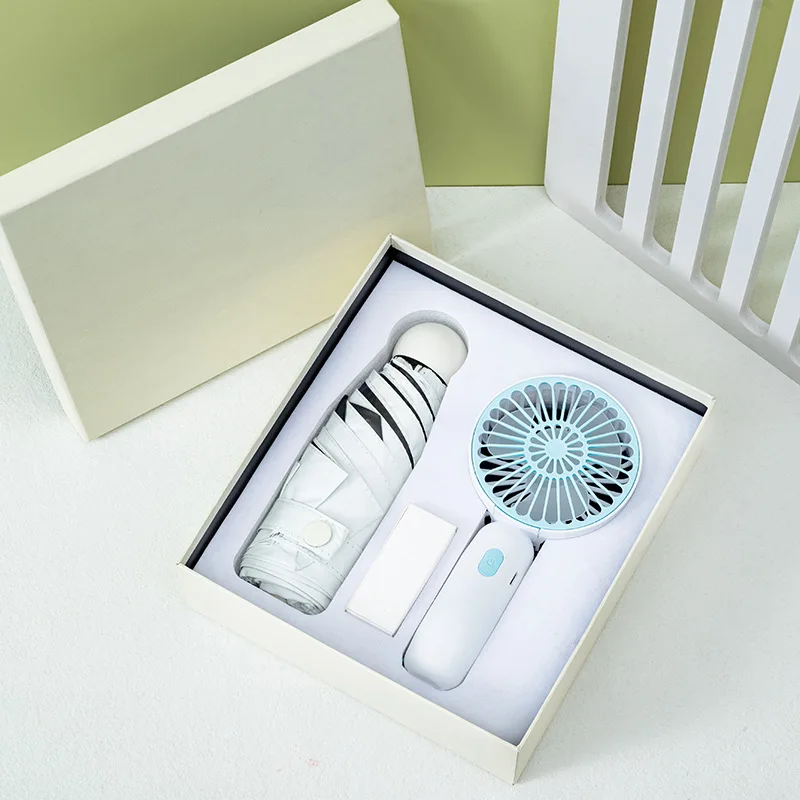 (Freebies on orders over $500) wholesale business gifts handheld fan umbrella set activities creative hand gifts