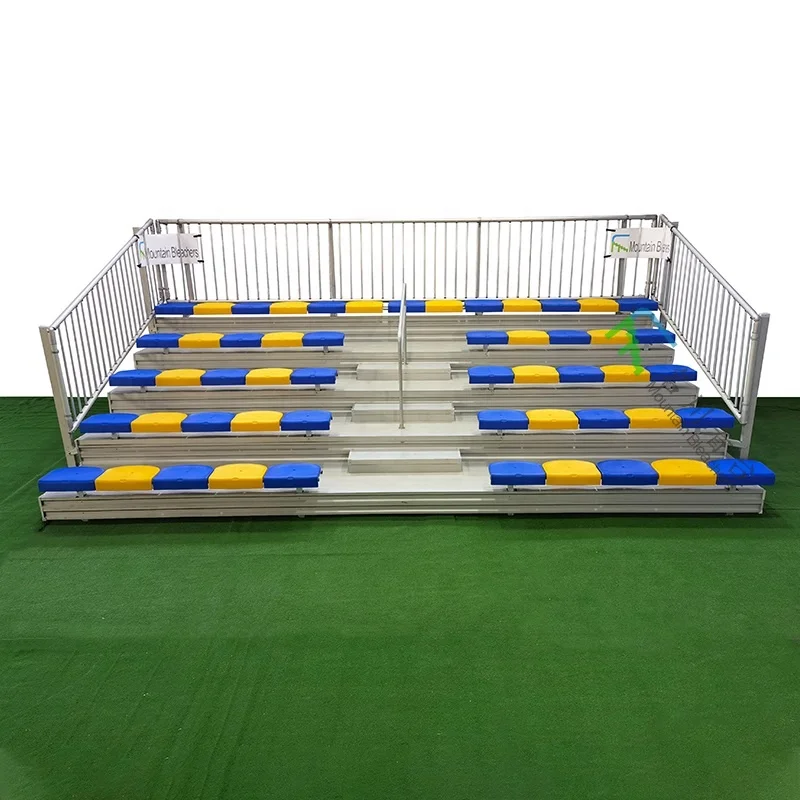 Low Rise 5 Rows Seating Bleachers Metal Grandstand Seating Tribunes  For Basketball Football Court