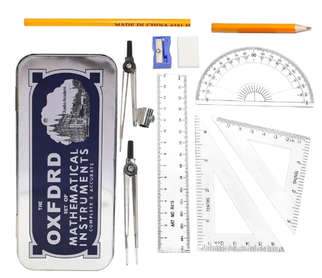 Customized 13pcs Geometry Math Set Oxford Instrument Compass Mathematical Box