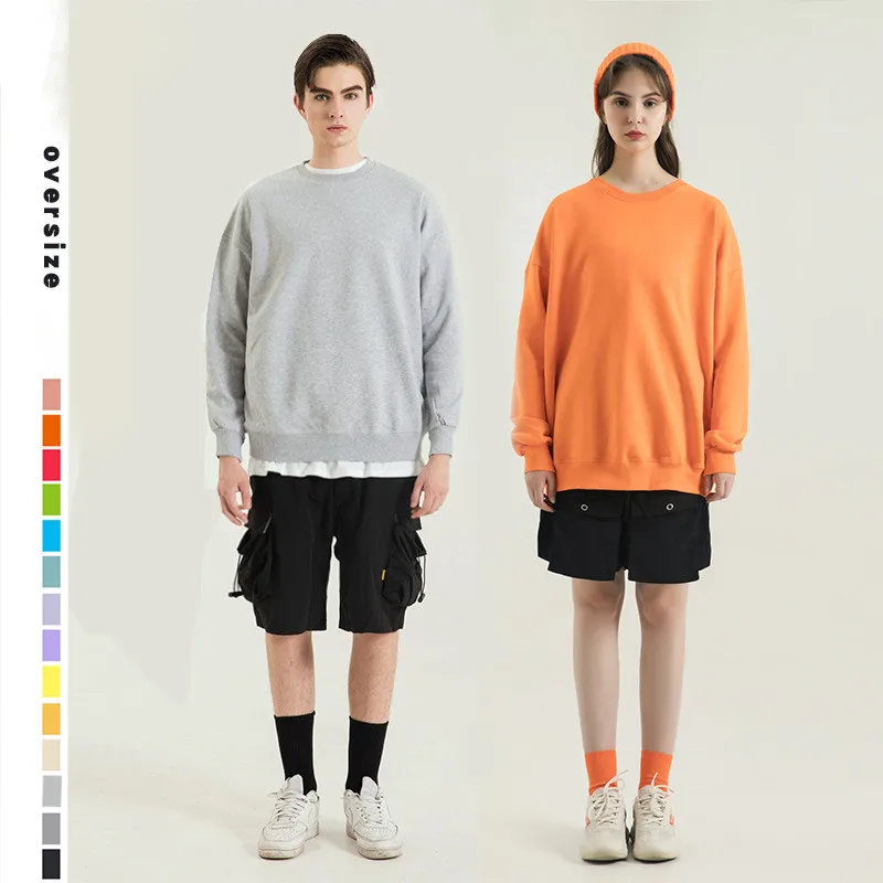 New 380 Gsm Terry Pullover Oversized Sweatshirt Unisex Cotton Hoodies With Custom Logo