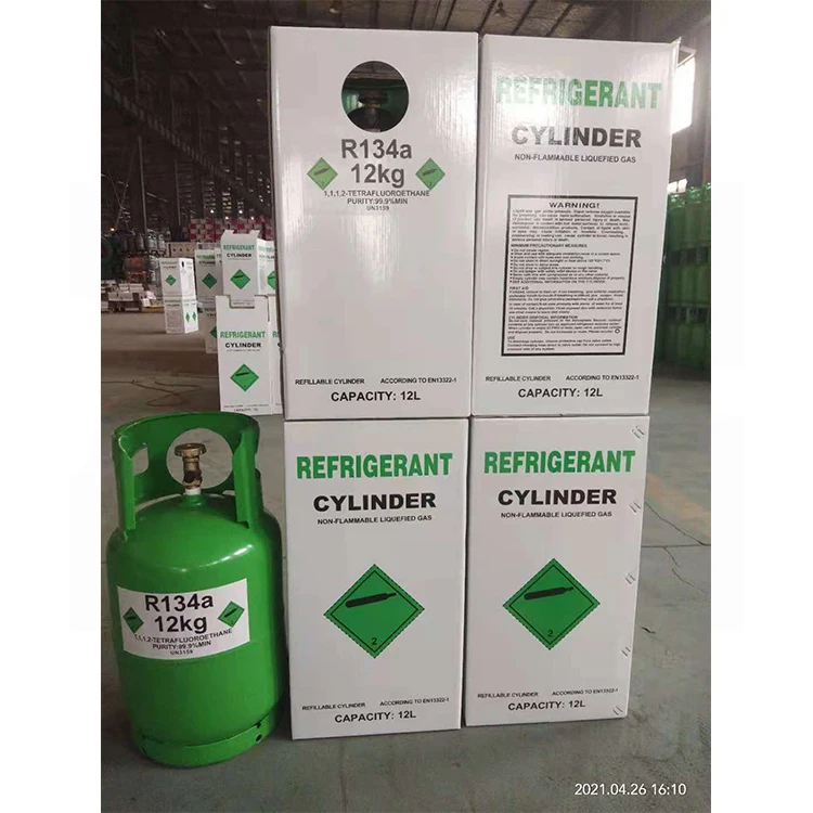 12L/CE refillable cylinder R134a 12KG Gas Refrigerant Gas R134a For High Purity R134a Refrigerant with low factory price