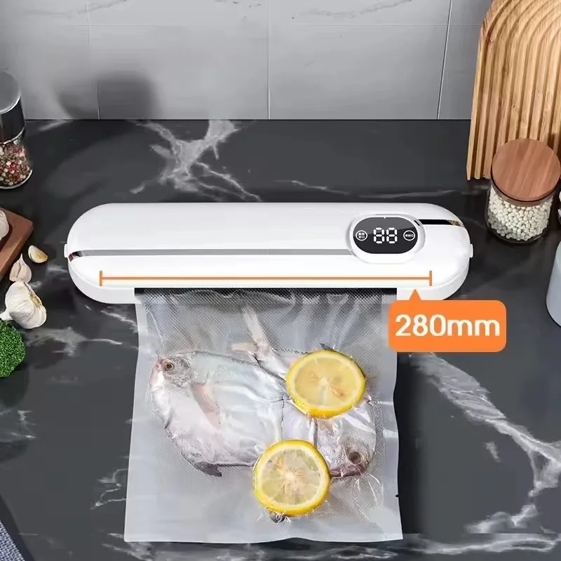 Portable Plastic Household Vacuum Food Sealer With Cutter 2 In 1 Heat Compact Mini Heat Bag Sealer