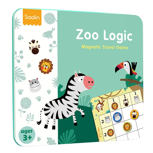 Three palace logic thinking game of zoo,English Spelling Card Phonics Educational Learning Card for early childhood education
