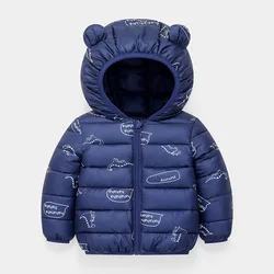 Winter new style teenager boys and girls cartoon down padded jacket children quilted jacket bear ear design cute warm down coat