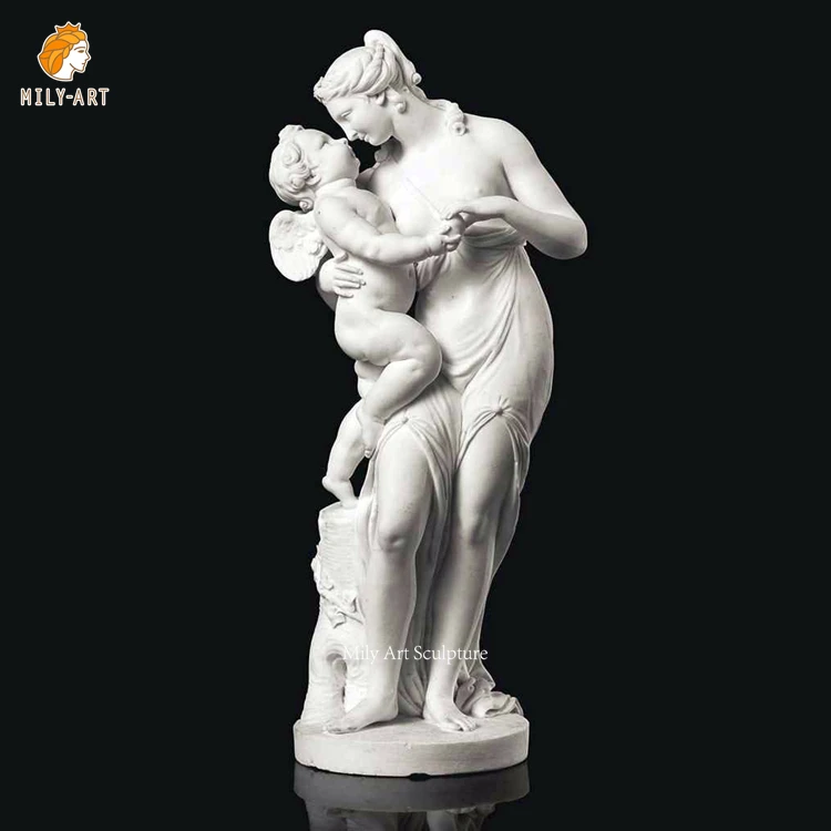 Ancient Greek Figure Life Size Marble Venus and Angel Cupid Statue for Park