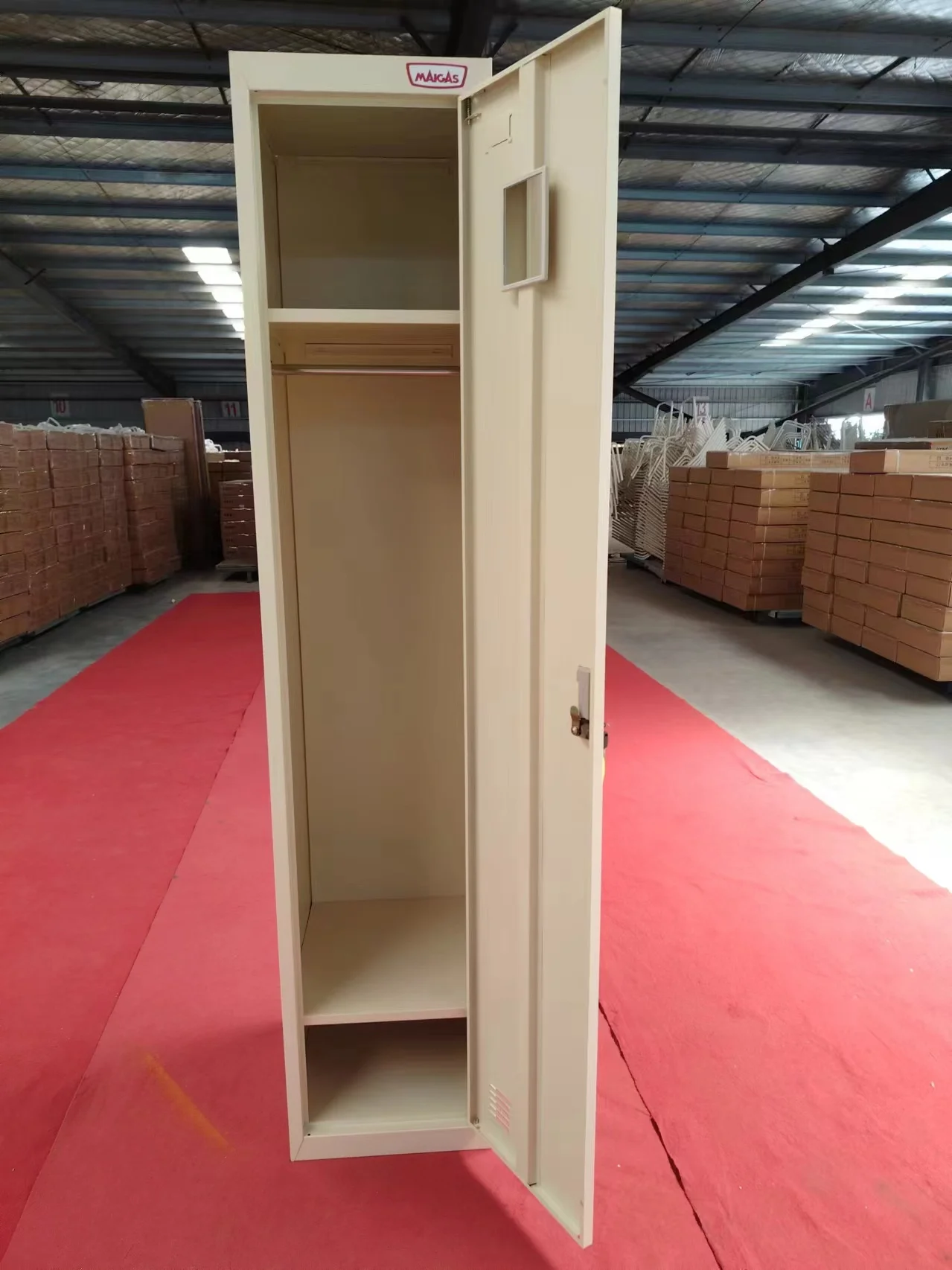 Single Door Steel Wardrobe Locker With Clothes Hanger Changing Room School Gym Metal Locker