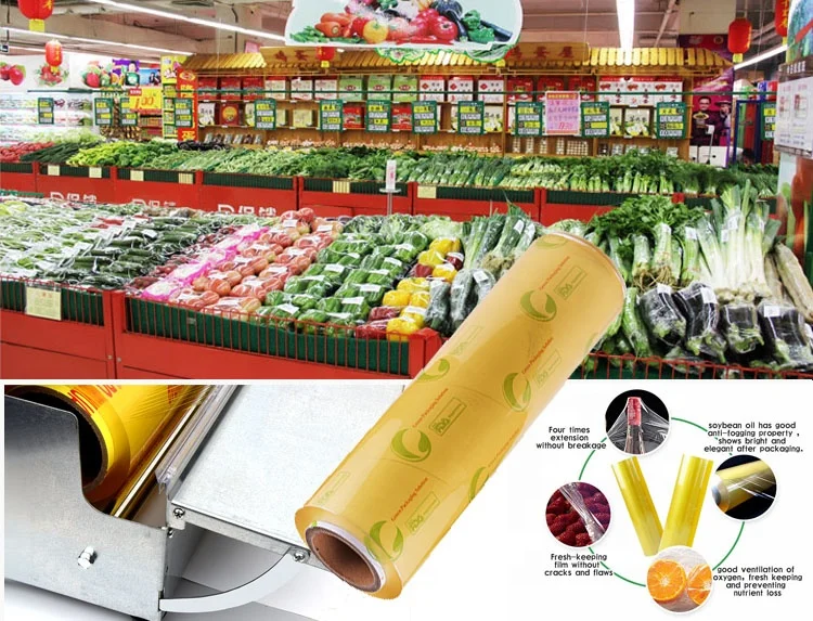 Film Stretch Alusa Plastico Transparente PVC Cling Film food grade 30 Cm X 300 Mt