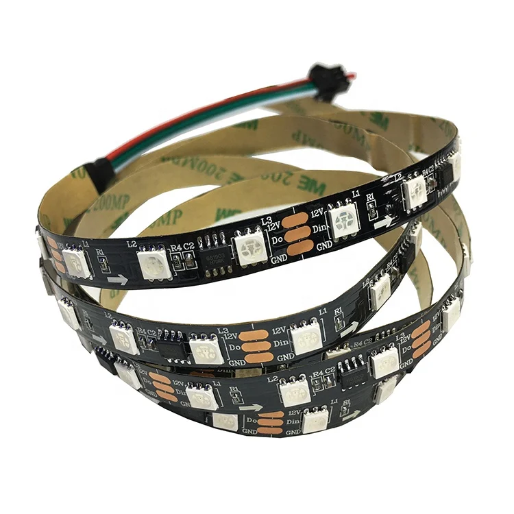  Светодиодная лента ip30 12 В 24 в 60 led контроллер ws2815 ws 2811 8208 digital