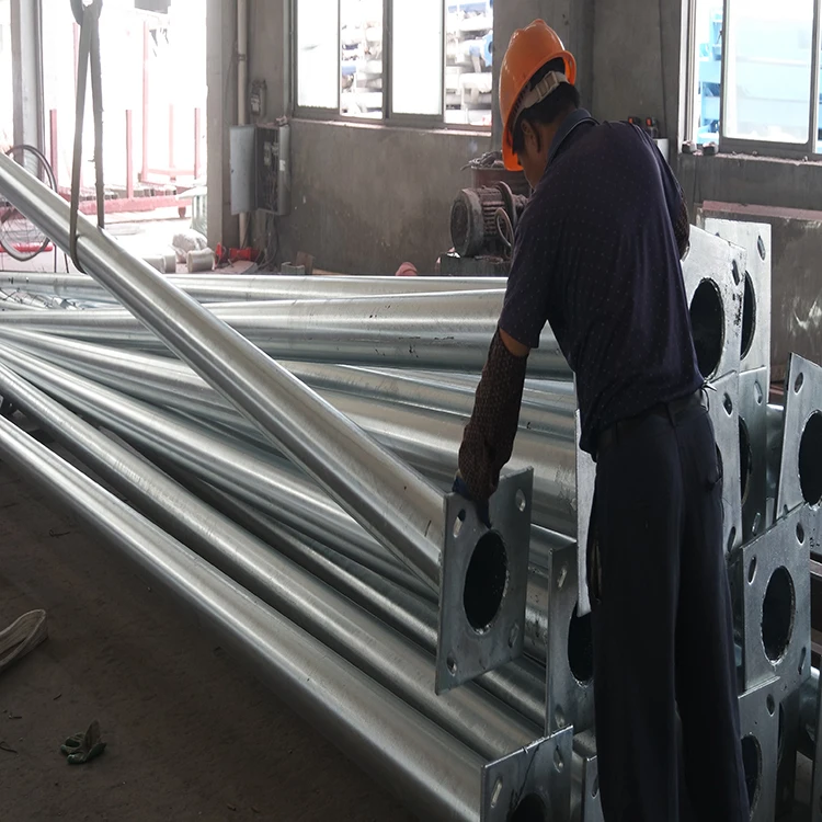 Factory direct supply hot-Dip Galvanized Q235 Engineering steel 6M street light pole