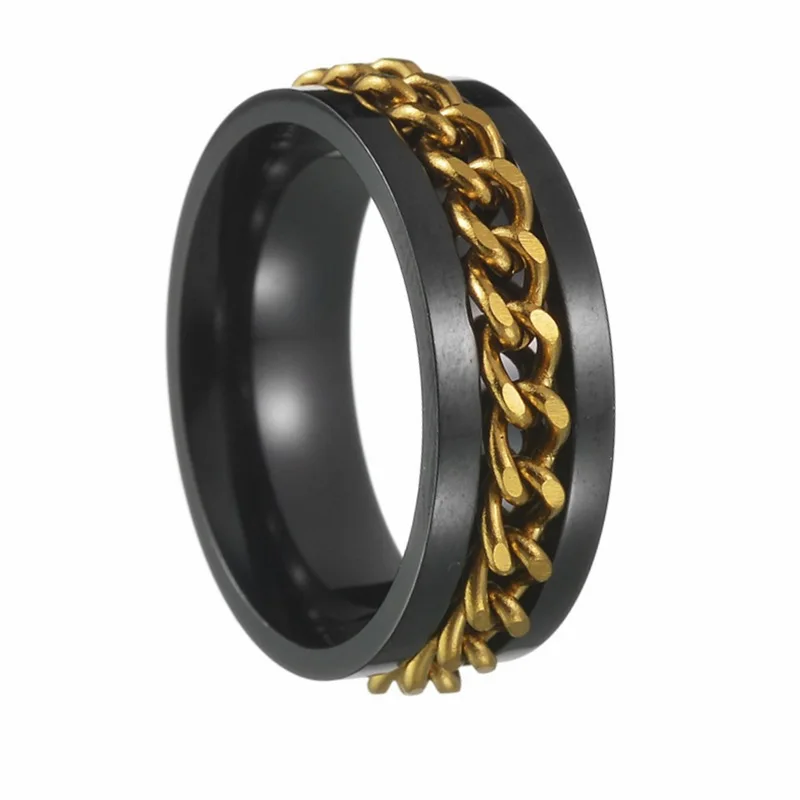 Yiwu DAICY Hot selling items reduce pressure rotating ring titanium steel chain ring for men ring wholesale price
