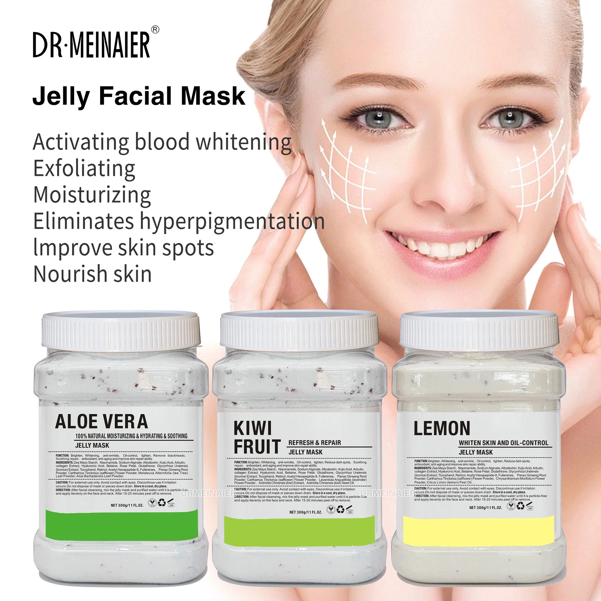 Natural Salon Spa Moisturizing Gel Face Mask Hyaluronic Acid Skin Care Professional Facial Peel Off Mask Hydro Jelly Mask Powder
