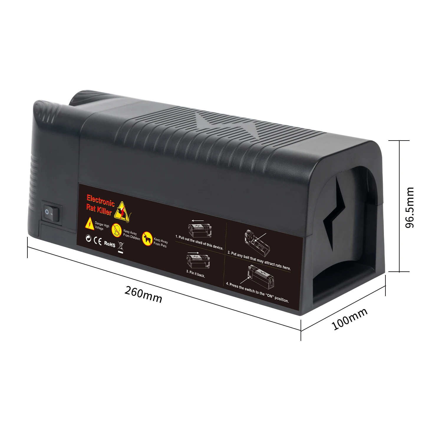 X-Pest Indoor High Voltage Plastic Electronic Rodent Traps,Smart Electric Shock Mouse Trap Multi Rat Killer Chipmunk Mice Zapper