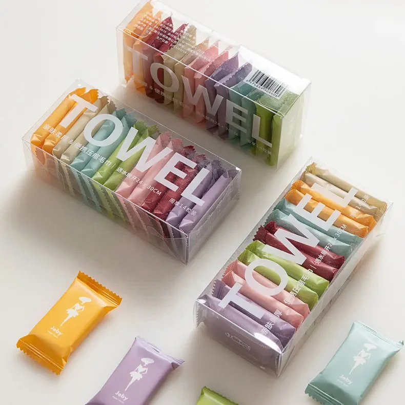 Wholesale Customized Logo Traveling Face Compressed Magic Cotton Towels Portable Disposable Compressed Towel