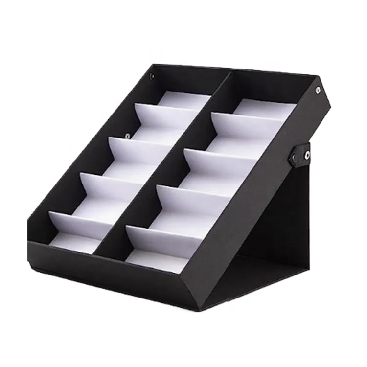 High Quality 18 Slot Luxury linen Tray glasses Storage Box Eyewear Display tray Sunglasses Optical display Eyeglass tray