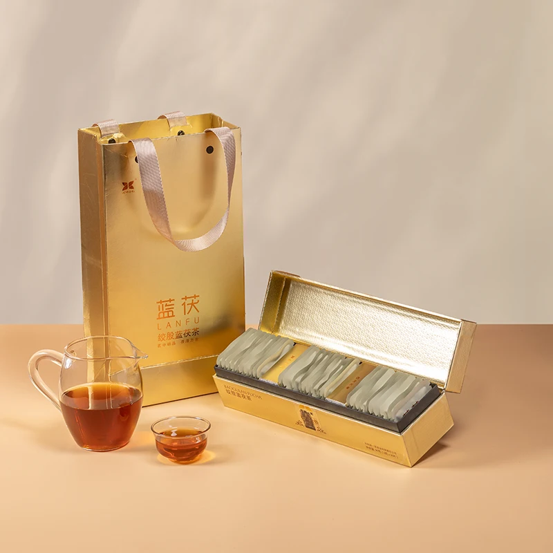 Chinese Organic Gynostemma Tea Post-fermented Black Fu Probiotic Dark Tea Jiaogulan Chinese Herbal Gynostemma Fu Black Tea