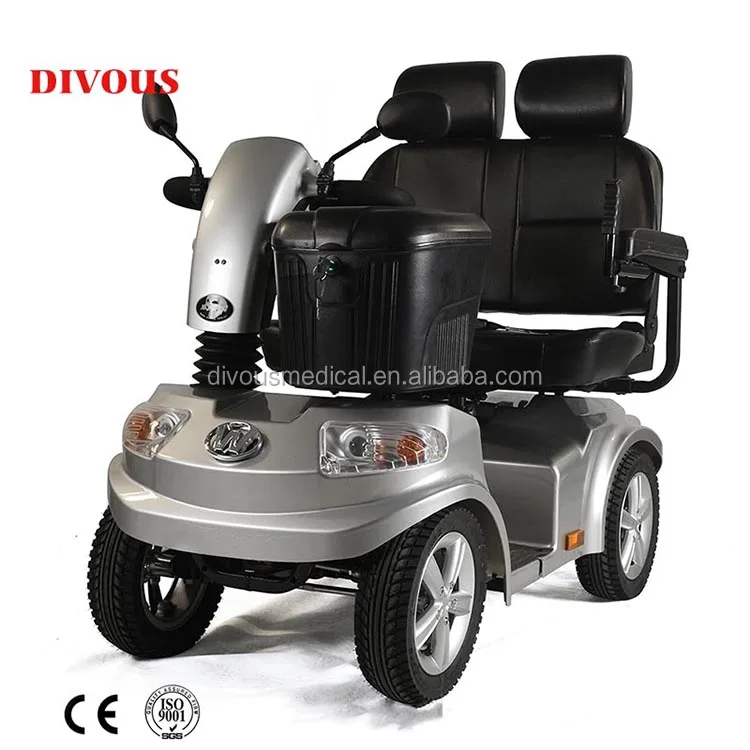 the new product two seat four wheels Electric Wheelchair Brushless Motor Travel for the Disabled and Elderly convenient