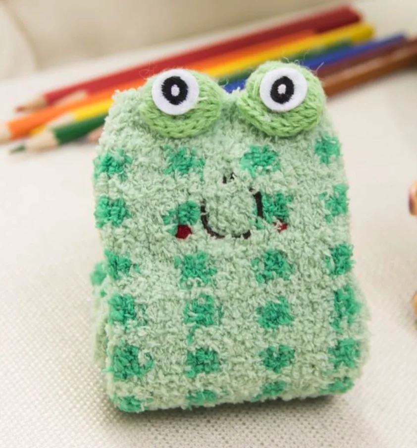 christmas wholesale 3D Cute cozy cartoon Animal socks girls boys fuzzy fluffy slipper indoor floor toddler warm tube baby
