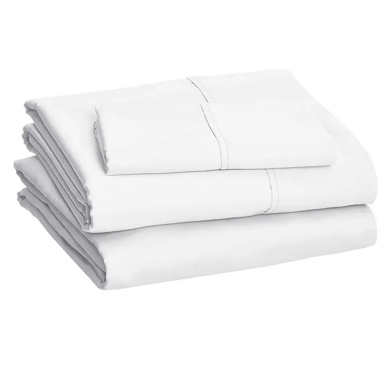 Wholesale Hotel Linen Bedding Set Luxury 300TC 4 Pieces Bed Sheet Hotel White Bedding Set