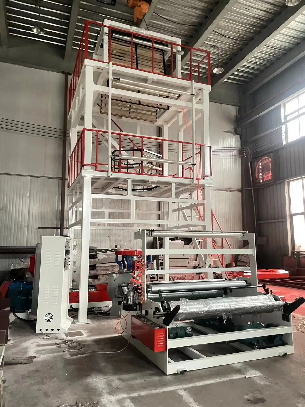 Top High Speed  Stretch HDPE LDPE Film Extruder PE Plastic Film Blowing Machine