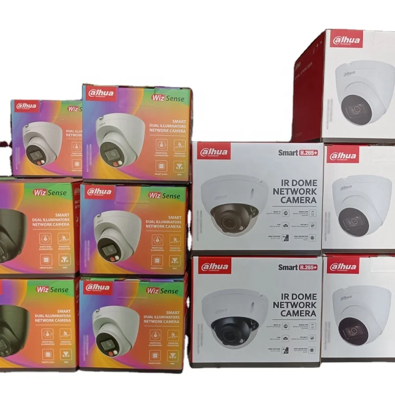 OEM Dahua Smart IR ColorVu Dual 4MP 5MP 8MP Motion Detection Two way audio Turret CCTV Security dome Ip Network Cameras
