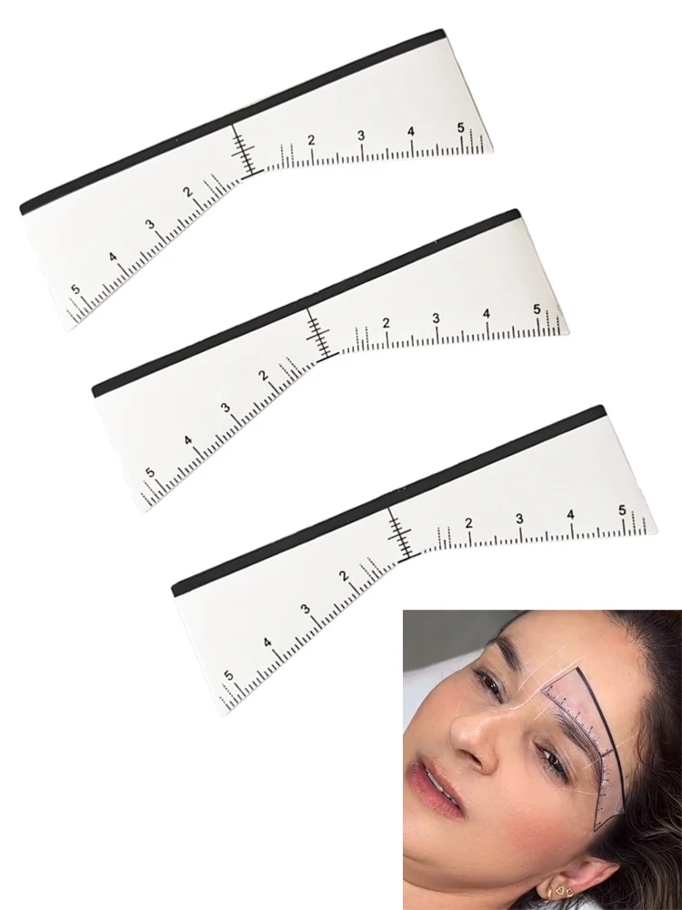 Hot Sale Product Makeup Accessories Tools Eyebrow Ruler Positioning Eyebrow Grooming Stencil Shaper Ruler Tattoo Measure Sticker