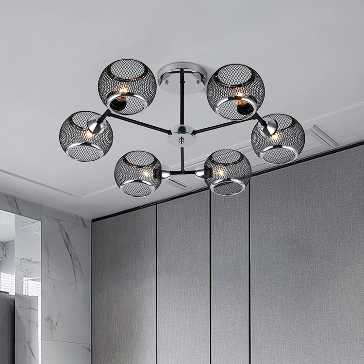 Nordic Industrial Style Iron Black Hanging Lamp Home Decor Indoor Lighting Modern Minimalist Pendant Light